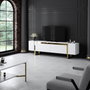Hanah Home Mueble para TV Blanco y Dorado